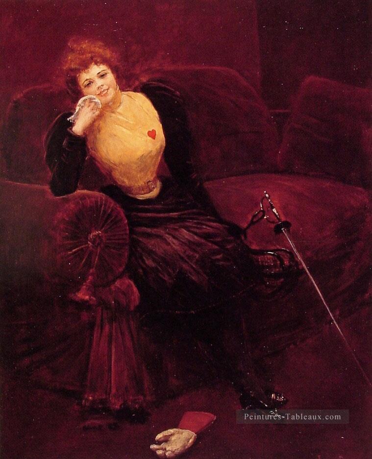 Une escrimeuse femme escrimeuse Jean Béraud Peintures à l'huile